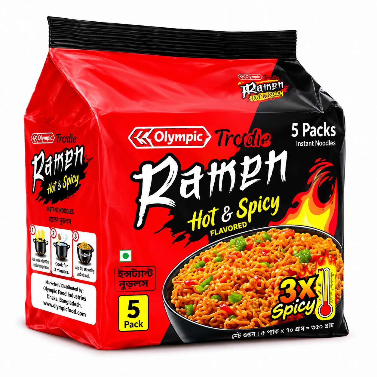 OLYMPIC RAMEN CREAMY & SPICY 5 PACK 310G