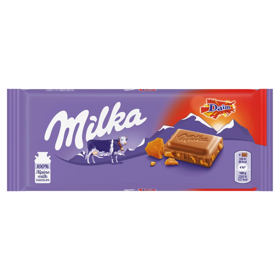 Milka choco daim caramelo crujiente 24x90g (40229)