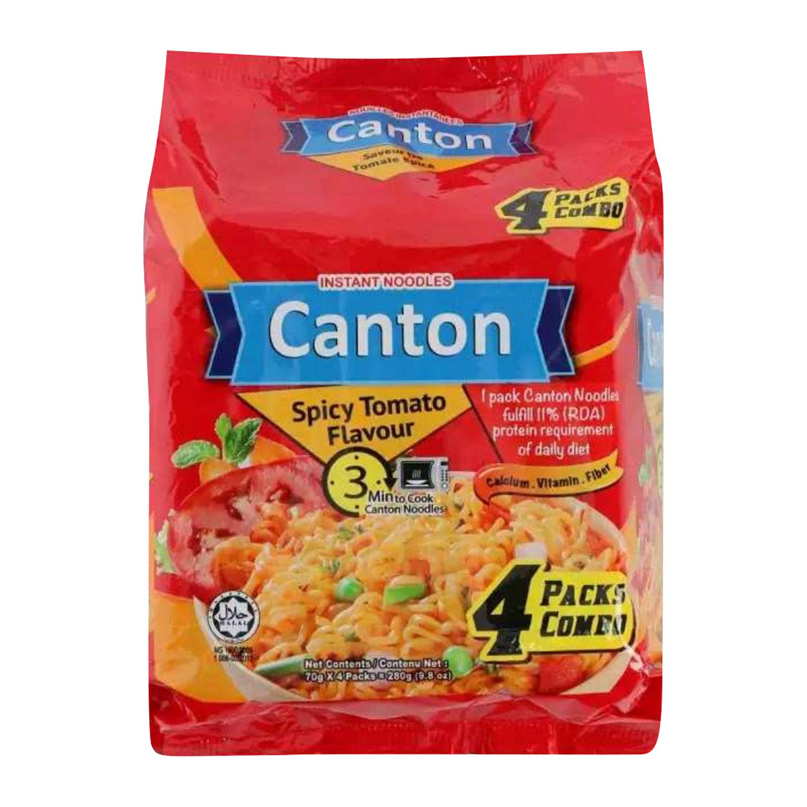 Canton Noodles Spicy Tomato Flavor 70g ×4packs)=280g